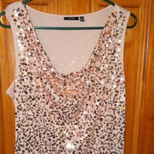 APT 9 TANK - SIZE LARGE SEQUIN DRESSY